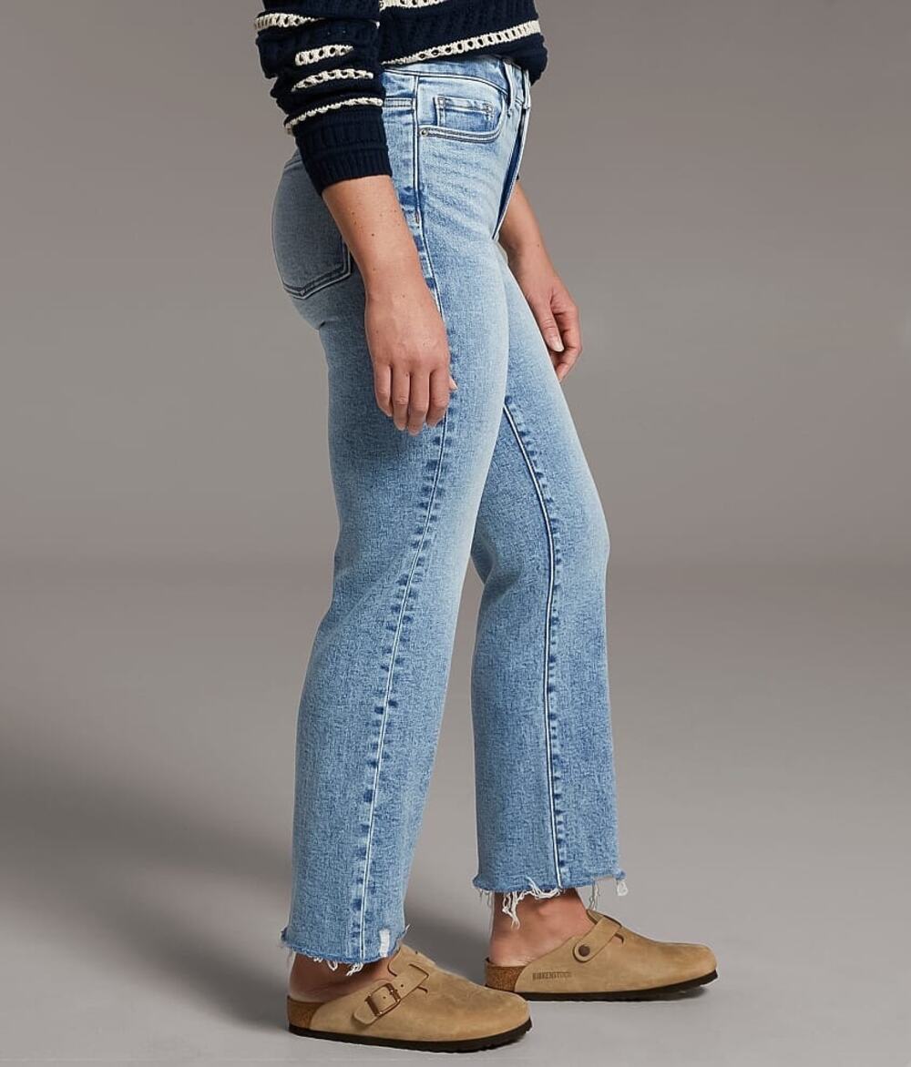 BKE Buckle Penton Parker Cropped Straight High Rise Distress Stretch Jeans 31x28